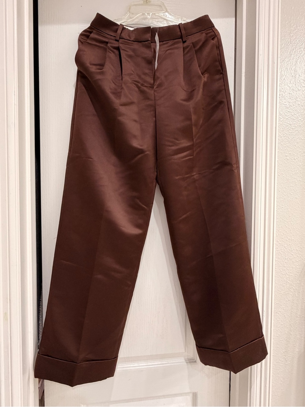 Classic Brown Pleated Dress Pants